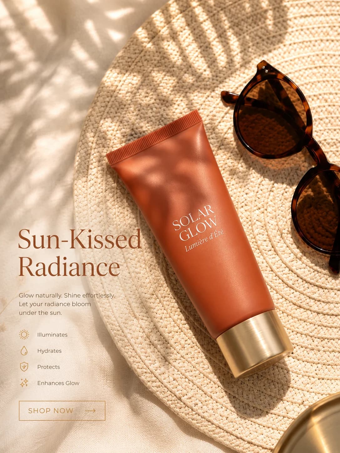 Solar Glow skincare in luminous water